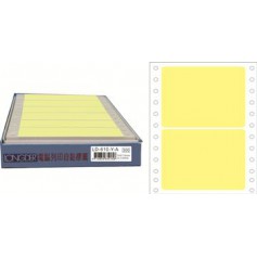 龍德 LD-610-Y-A(黃)74X110MM 電腦連續標籤 色模造材質 淺黃色 74x110mm 2格 300張/盒