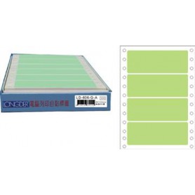 龍德 LD-606-G-A(綠)36X100MM 電腦連續標籤 色模造材質 淺綠色 36x100mm 4格 600張/盒