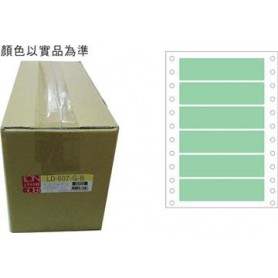 龍德 LD-607-G-B(綠)24X100MM 電腦連續標籤 色模造材質 淺綠色 24x100mm 6格 12000張/箱