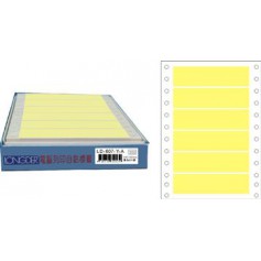 龍德 L-607-Y-A(黃)24X100MM 電腦連續標籤 色模造材質 淺黃色 24x100mm 6格 900張/盒