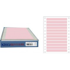 龍德 LD-608-R-A(紅)11X100MM 電腦連續標籤 色模造材質 粉紅色 11x100mm 12格 1800張/盒