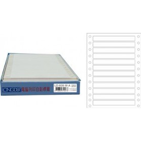 龍德 LD-608-W-A(白)11X100MM 電腦連續標籤 白模造材質 白色 11x100mm 12格 1800張/盒