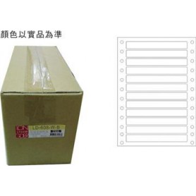 龍德 LD-608-W-B(白)11X100MM 電腦連續標籤 白模造材質 白色 11x100mm 12格 24000張/箱