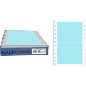 龍德 L-609-B-A(藍)74X100MM 電腦連續標籤 色模造材質 淺藍色 74x100mm 2格 300張/盒