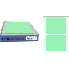 龍德 LD-609-G-A(綠)74X100MM 電腦連續標籤 色模造材質 淺綠色 74x100mm 2格 300張/盒