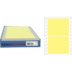 龍德 LD-609-Y-A(黃)74X100MM 電腦連續標籤 色模造材質 淺黃色 74x100mm 2格 300張/盒