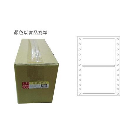 龍德 LD-609-W-B(白)74X100MM 電腦連續標籤 白模造材質 白色 74x100mm 2格 4000張/箱