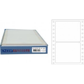 龍德 LD-609-W-A(白)74X100MM 電腦連續標籤 白模造材質 白色 74x100mm 2格 300張/盒