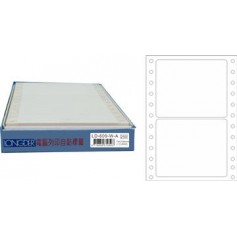 龍德 LD-609-W-A(白)74X100MM 電腦連續標籤 白模造材質 白色 74x100mm 2格 300張/盒