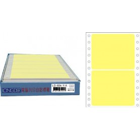 龍德 LD-604-Y-A(黃)74X90MM 電腦連續標籤 色模造材質 淺黃色 74x90mm 2格 300張/盒