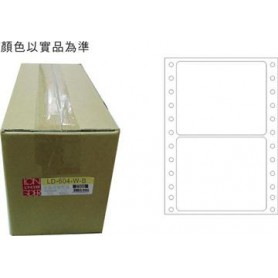 龍德 LD-604-W-B(白)74X90MM 電腦連續標籤 白模造材質 白色 74x90mm 2格 4000張/箱