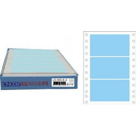 龍德 LD-605-B-A(藍)48X100MM 電腦連續標籤 色模造材質 淺藍色 48x100mm 3格 450張/盒