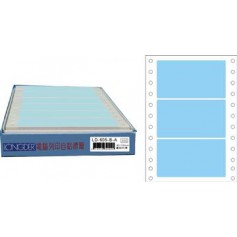 龍德 LD-605-B-A(藍)48X100MM 電腦連續標籤 色模造材質 淺藍色 48x100mm 3格 450張/盒