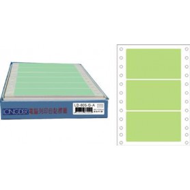 龍德 LD-605-G-A(綠)48X100MM 電腦連續標籤 色模造材質 淺綠色 48x100mm 3格 300張/盒