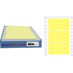 龍德 LD-605-Y-A(黃)48X100MM 電腦連續標籤 色模造材質 淺黃色 48x100mm 3格 450張/盒