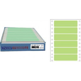 龍德 LD-602-G-A(綠)24X90MM 電腦連續標籤 色模造材質 淺綠色 24x90mm 6格 900張/盒