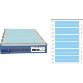 龍德 LD-603-B-A(藍)11X90MM 電腦連續標籤 色模造材質 淺藍色 11x90mm 12格 1800張/盒