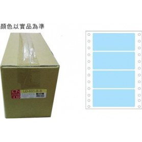 龍德 LD-601-B-B(藍)36X90MM 電腦連續標籤 色模造材質 淺藍色 36x90mm 4格 8000張/箱