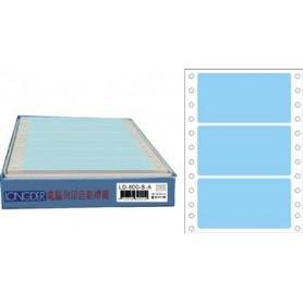 龍德 LD-600-B-A(藍)48X90MM 電腦連續標籤 色模造材質 淺藍色 48x90mm 3格 450張/盒