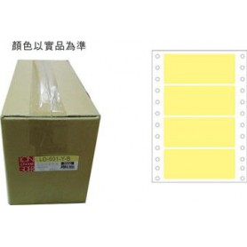 龍德 LD-601-Y-B(黃)36X90MM 電腦連續標籤 色模造材質 淺黃色 36x90mm 4格 8000張/箱