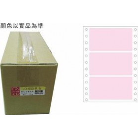 龍德 LD-600-R-B(紅)48X90MM 電腦連續標籤 色模造材質 粉紅色 48x90mm 3格 6000張/箱