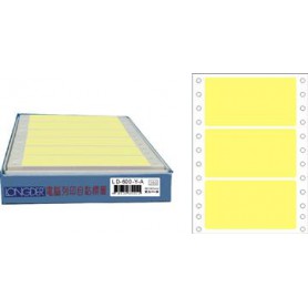 龍德 LD-600-Y-A(黃)48X90MM 電腦連續標籤 色模造材質 淺黃色 48x90mm 3格 450張/盒