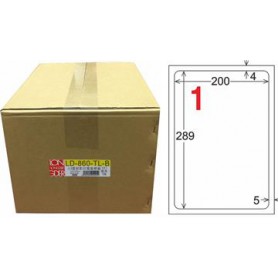 龍德 LD-860-TL-B A4雷射影印電腦標籤 透明PET材質 透明 289x200mm 1格 750大張