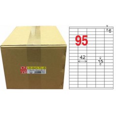 龍德 LD-843-TL-B A4雷射影印電腦標籤 透明PET材質 透明 15x42mm 95格 750大張