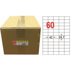 龍德 LD-839-D-B A4雷射影印電腦標籤 白色PET材質 白色 24.7x42mm 60格 750大張