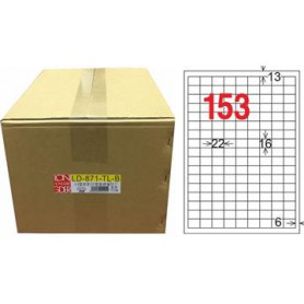 龍德 LD-871-TL-B A4雷射影印電腦標籤 透明PET材質 透明 16x22mm 153格 750大張