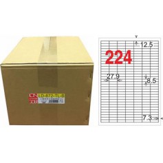 龍德 LD-872-TL-B A4雷射影印電腦標籤 透明PET材質 透明 8.5x27.9mm 224格 750大張