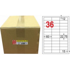 龍德 LD-874-TL-B A4雷射影印電腦標籤 透明PET材質 透明 22.75x60mm 36格 750大張