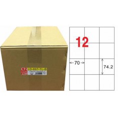 龍德 LD-897-TL-B A4雷射影印電腦標籤 透明PET材質 透明 74.2x70mm 12格 750大張