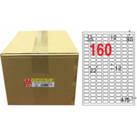 龍德 LD-8100-TL-B A4雷射影印電腦標籤 透明PET材質 透明 12x22mm 160格 750大張