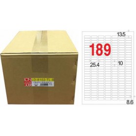 龍德 LD-8102-TL-B A4雷射影印電腦標籤 透明PET材質 透明 10x25.4mm 189格 750大張