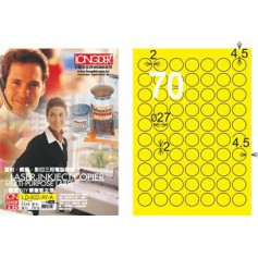 龍德 LD-822-D-A A4雷射影印電腦標籤 白色PET材質 白色 27mm 70格 105 大張