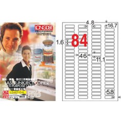 龍德 LD-827-D-A A4雷射影印電腦標籤 白色PET材質 白色 11.1x46mm 84格 80大張