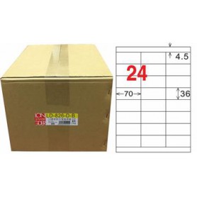 龍德 LD-826-D-B A4雷射影印電腦標籤 白色PET材質 白色 36x70mm 24格 750大張