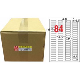 龍德 LD-827-D-B A4雷射影印電腦標籤 白色PET材質 白色 11.1x46mm 84格 750大張