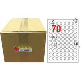 龍德 LD-822-TL-B A4雷射影印電腦標籤 透明PET材質 透明 27mm 70格 750大張