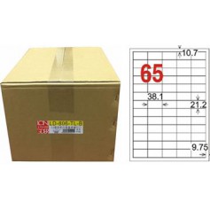 龍德 LD-806-TL-B A4雷射影印電腦標籤 透明PET材質 透明 21.2x38.1mm 65格 750大張