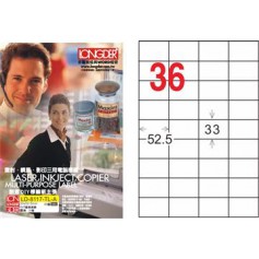 龍德 LD-8117-TL-A A4雷射影印電腦標籤 透明PET材質 透明 33x52.5mm 36格 80大張