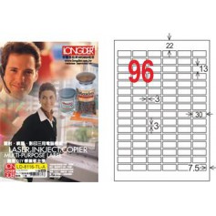 龍德 LD-8116-TL-A A4雷射影印電腦標籤 透明PET材質 透明 13x30mm 96格 80大張