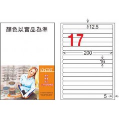 龍德 LD-8114-TL-C A4雷射影印電腦標籤 透明PET材質 透明 16x200mm 17格 15大張