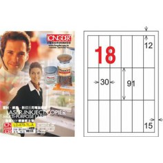 龍德 LD-879-TL-A A4雷射影印電腦標籤 透明PET材質 透明 91x30mm 18格 80大張