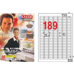 龍德 LD-8102-TL-A A4雷射影印電腦標籤 透明PET材質 透明 10x25.4mm 189格 80大張
