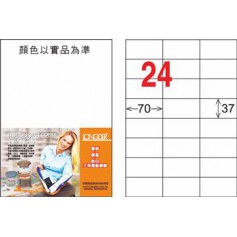 龍德 LD-802-TL-C A4雷射影印電腦標籤 透明PET材質 透明 37x70mm 24格 15大張