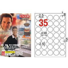 龍德 LD-823-TL-A A4雷射影印電腦標籤 透明PET材質 透明 38mm 35格 80大張