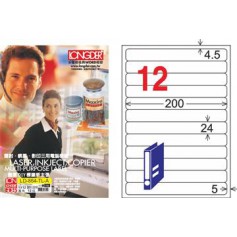 龍德 LD-864-TL-A A4雷射影印電腦標籤 透明PET材質 透明 24x200mm 12格 80大張
