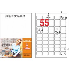 龍德 LD-853-TI-C A4噴墨影印電腦標籤 透明PET材質 透明 25.4x37.4mm 55格 5大張